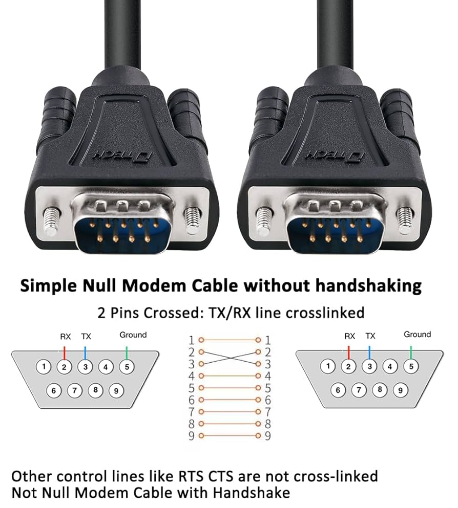 テレビ null Amazon.com: DTech 6ft DB9 to DB9 RS232 Serial Cable Male to